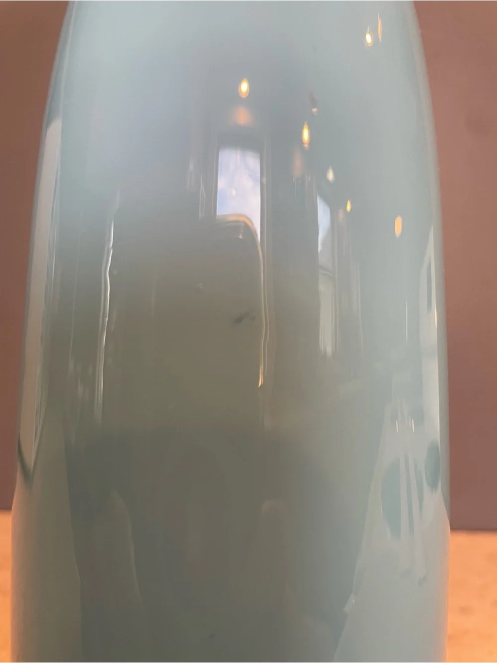 MCM Vintage Denmark Art Glass Blue Holmegaard Cased Glass Decanter Bottle